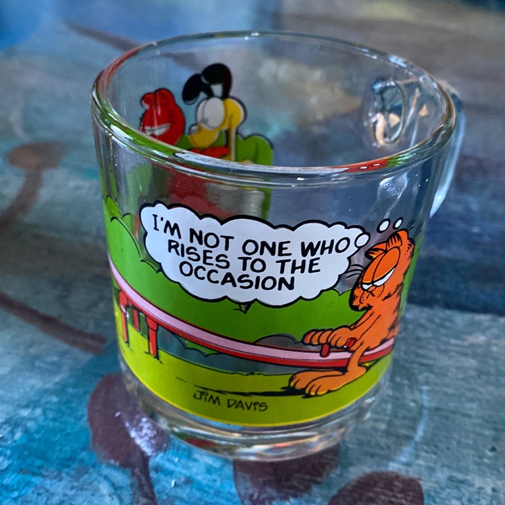 Vintage Garfield McDonalds Mug/Cup 1978 “I’m not one who rises to the oc…